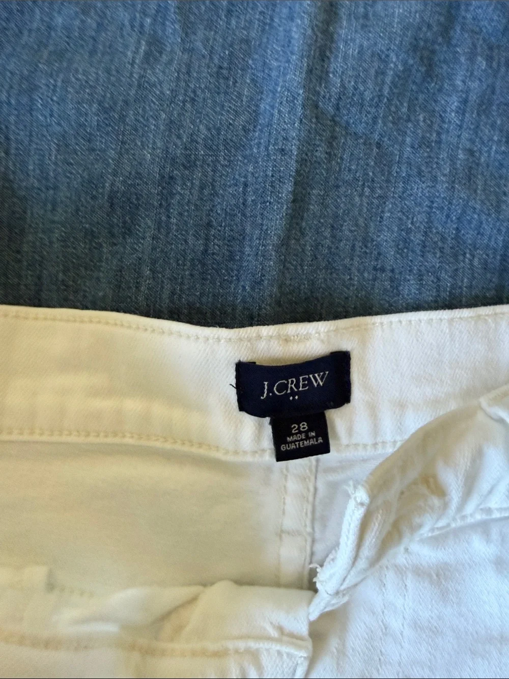 J. Crew White Frayed Hem Denim Cutoff Shorts